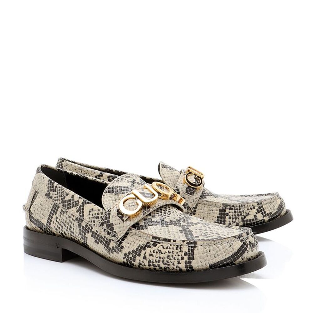 Gucci Python Embossed Logo Loafers - Size 7.5 / 37.5 - Picture 2 of 8